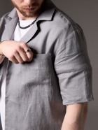 Рубашка мужская с коротким рукавом MIST, размер 50, серая - Фото 4