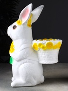 Фигурка-подставка для мелочей «Зайка с корзинкой кашпо», гипс, 15×25×38 см - фото 808976064