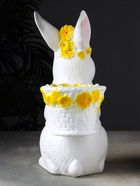 Фигурка-подставка для мелочей «Зайка с корзинкой кашпо», гипс, 15×25×38 см - фото 808976065