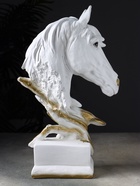 Копилка для денег «Бюст. Голова лошади», 14×23×41 см, белое золото 10884454 - фото 16750638