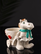 Фигурное кашпо для цветов «Лошадь с тележкой», гипс, 10×10×6 см, бежевый - Фото 3