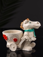 Фигурное кашпо для цветов «Лошадь с тележкой», гипс, 10×10×6 см, бежевый - Фото 4