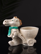 Фигурное кашпо для цветов «Лошадь с тележкой», гипс, 10×10×6 см, бежевый - Фото 6