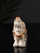 Фигурка гипс «Лошадка с телегой подарков», 12×9×5 см, бежевый - Фото 2