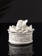 Шкатулка для украшений с крышкой «Ангел на цветке», гипс, 7×8 см, перламутр - Фото 2