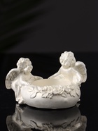 Подсвечник на 1 свечу «Ангелы на чаше», гипс, 7×7 см, перламутр - Фото 1