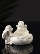Подсвечник на 1 свечу «Ангелы на чаше», гипс, 7×7 см, перламутр - Фото 2