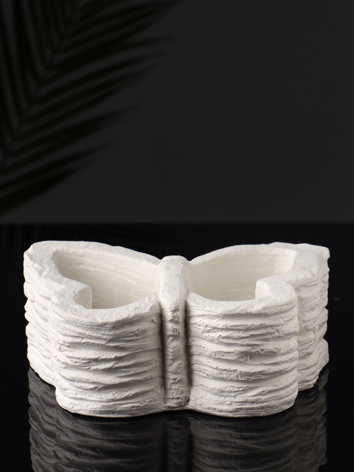 Декоративное кашпо для цветов «Бабочка», гипс, 13×9×6 см