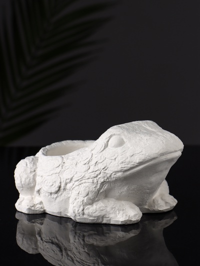 Декоративное кашпо для цветов «Лягушка», гипс, 14×12×9 см