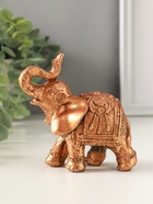 Фигурка гипс «Слон резной», 10×9.5×3 см, под бронзу  (артикул 10887406)  большой выбор товаров оптом и в розницу по низким ценам с доставкой