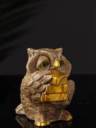 Фигурка гипс «Сова ученая», 8×9×7 см, бежевый  (артикул 10887412)  большой выбор товаров оптом и в розницу по низким ценам с доставкой