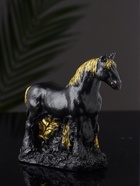 Фигурка гипс «Конь в траве», 12×14×6 см, чёрный с позолотой - Фото 3