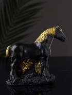 Фигурка гипс «Конь в траве», 12×14×6 см, чёрный с позолотой - Фото 4