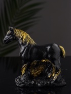 Фигурка гипс «Конь в траве», 12×14×6 см, чёрный с позолотой - фото 120059119