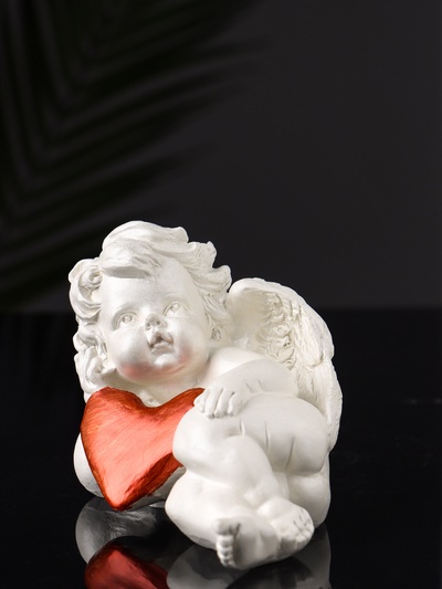 Фигурка гипс «Ангел с сердцем», 14×10×7 см, перламутр