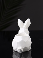 Подсвечник на 1 свечу «Заяц геометрический», гипс, 8×7×5 см, белый 10887421 - фото 14660892
