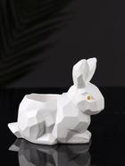 Подсвечник на 1 свечу «Заяц геометрический», гипс, 8×7×5 см, белый 10887421 - фото 14660893