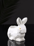 Подсвечник на 1 свечу «Заяц геометрический», гипс, 8×7×5 см, белый 10887421 - фото 14660894