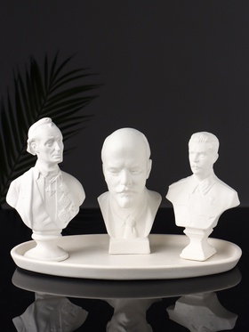 Набор бюстов 3 шт. на подносе, гипс, 20×10×15 см, белый 10887423
