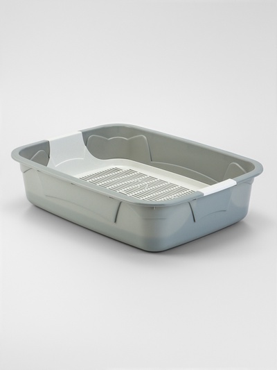 Туалет с сеткой, 44×33×11.5 см, серый, белый