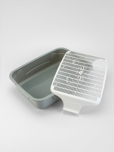 Туалет с сеткой, 44×33×11.5 см, серый, белый