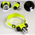 УЦЕНКА Фонарик налобный для дайвинга, водонепроницаемый, 1 диод, кислотно-жёлтый - Фото 2