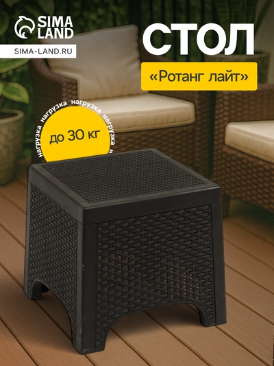 Стол садовый «Ротанг лайт», 43.5×43.5×39.5 см, пластиковый, цвет мокко