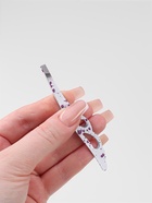 Пинцет скошенный, 9.5 см, белый, фиолетовый (комплект 2 шт) - фото 43805441