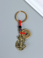 Брелок для ключей на кольце «Нэцкэ. Дракон на корабле», металл, 5 монет, набор 2 шт., h=8 см - Фото 3