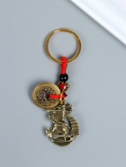 Брелок для ключей на кольце «Нэцкэ. Дракон на корабле», металл, 5 монет, набор 2 шт., h=8 см - Фото 4