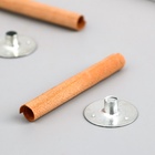 Фитиль для свечи дерево с металлическим держателем, круглый, набор 2 шт., 0.6×5 см - Фото 2