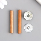 Фитиль для свечи дерево с металлическим держателем, круглый, набор 2 шт., 0.6×5 см - Фото 5