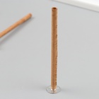 Фитиль для свечи дерево с металлическим держателем, круглый, набор 2 шт., 0.6×12.5 см - Фото 1