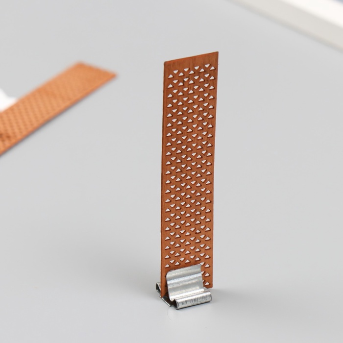 Фитиль для свечи дерево с металлическим держателем, широкий, набор 2 шт., 2×9 см - Фото 1