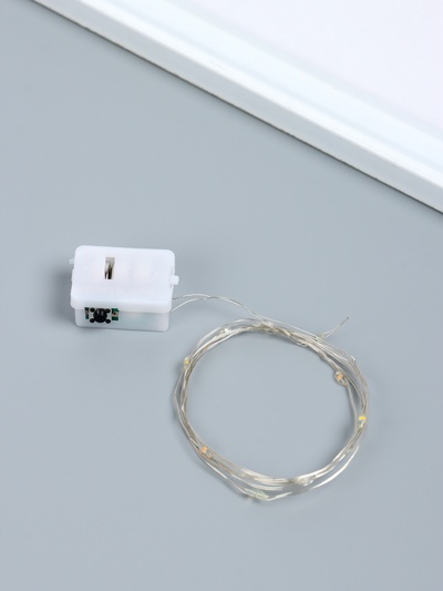 Нить светодиодная для сувениров, мульти, 10 диодов, дл. 1 м, от батареек 3×CR=1130, набор 10 шт.