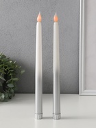 Набор светодиодных свечей, ночники LED «Нежность», 2 шт., 2×ААА, серебро, 2×2×27.5 см - фото 23588097