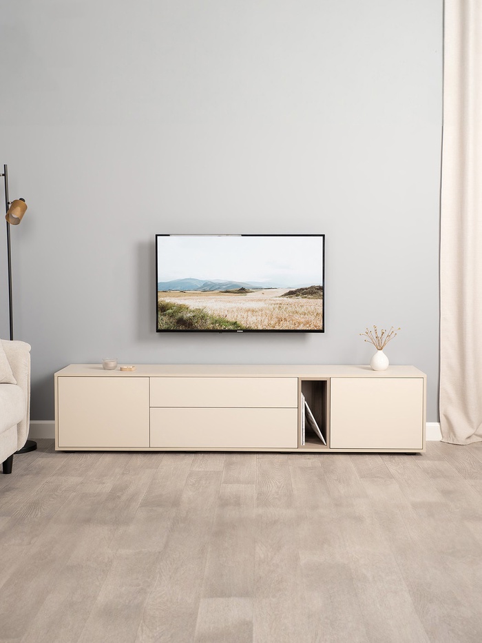 Тумба напольная под ТВ «Тайл 16.62», 2002×396×440 мм, цвет сатин/эмили блаш - Фото 1