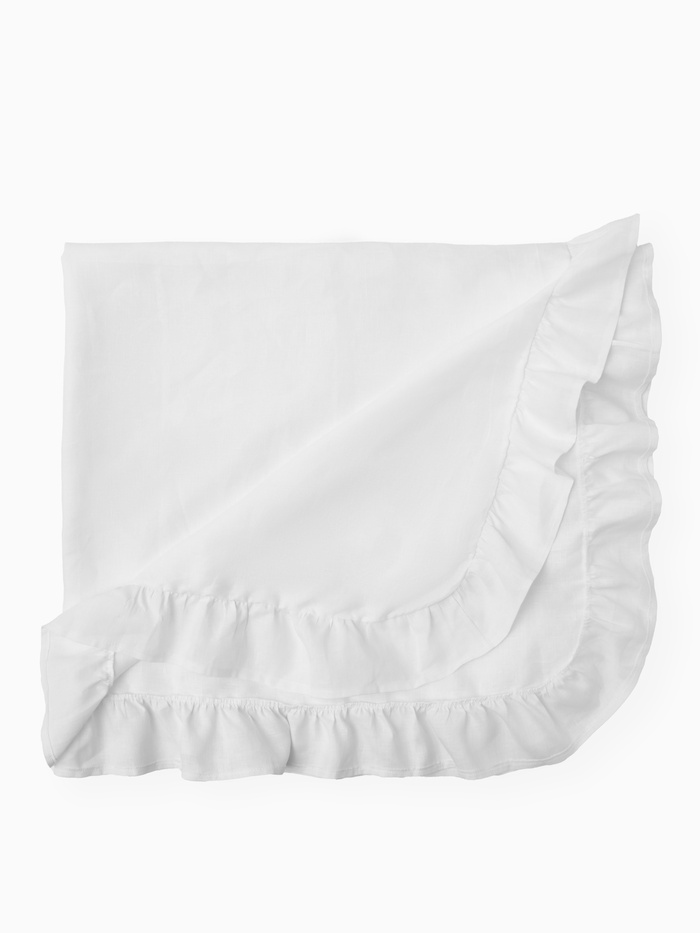 Скатерть «Этель» Ivory, 150×116±3 см, 100% лён, белая, 170 г/м²