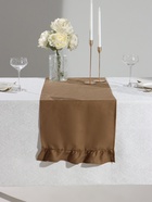 Дорожка на стол «Этель» Ivory, 40×150 см, коричневая, лён 100% - фото 809609485