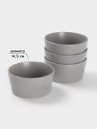 Набор салатников Доляна «Гранит», 4 шт., 800 мл, 14.5×7 см, керамика, серый - Фото 2