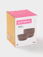 Набор салатников Доляна «Гранит», 4 шт., 800 мл, 14.5×7 см, керамика, коричневый - Фото 7