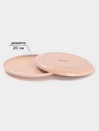 Набор посуды Доляна «Кремовое облако», керамика, 24 предмета: кружки 6 шт., тарелки 12 шт. d=20/27 см, салатники 6 шт., кремовый - Фото 4