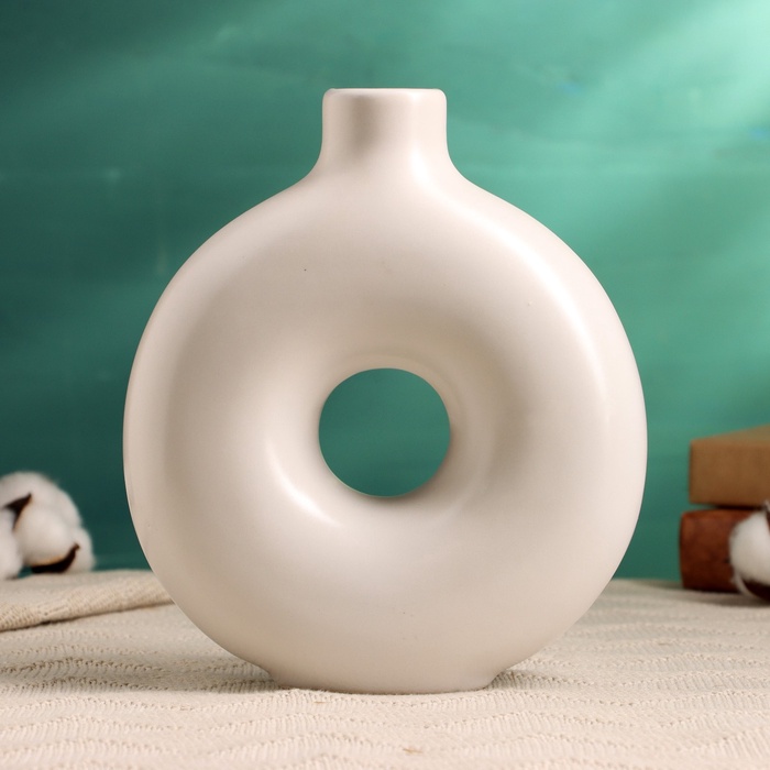 УЦЕНКА Ваза для цветов TAKE IT EASY «Линд», 21×17×7 см, керамика, белая - Фото 1