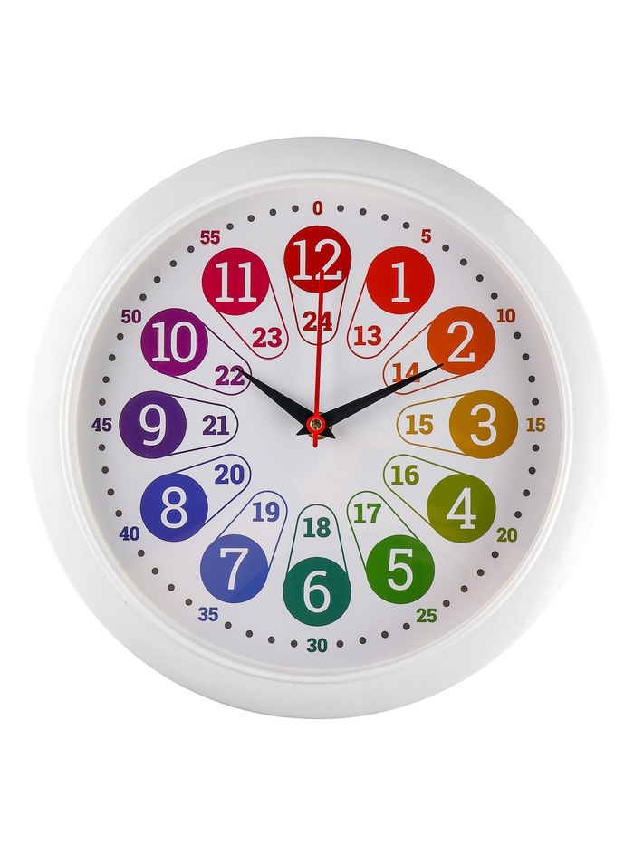Часы настенные «Время учиться», детские, развивающие, d=29 см, бесшумные, плавный ход, белые - Фото 1
