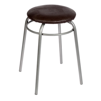 УЦЕНКА Табурет для кухни «Клик Мебель. Кольцо», искусственная кожа, цвет серебристый металлик/шоколадная рептилия