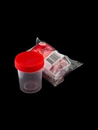 Контейнер для биоматериалов 120 мл, завинчивающаяся крышка, матовое окно, индивидуальная упаковка - Фото 1