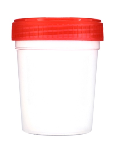 Контейнер для биоматериалов 120 мл, завинчивающаяся крышка, матовое окно, индивидуальная упаковка