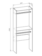 Вешалка модульной гардеробной системы «Модус», 2090×800×420 мм, цвет белый - Фото 4
