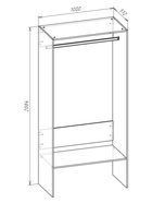Вешалка модульной гардеробной системы «Модус», 2090×1000×520 мм, цвет белый - Фото 4