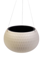 Кашпо для цветов «Жемчужина», 7 л, d=36 см, h=22 см, пластик, со вставкой, подвесное, бежевое - Фото 3